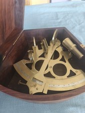 Brass Sextant mit Holzbox