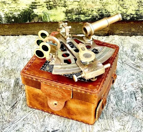 Sextant maritim antik messing - sextant,