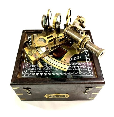 Sextant holzkiste marine - holzkiste,
